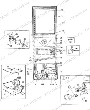 Взрыв-схема холодильника Zanussi ZFC67/43FF - Схема узла Cooling system 017